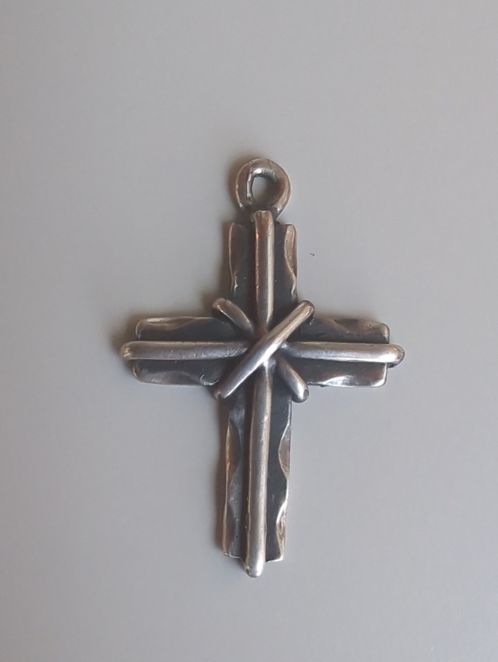 Vintage Jay King Desert Rose Cross 925 Sterling Silver Pendant/Charm